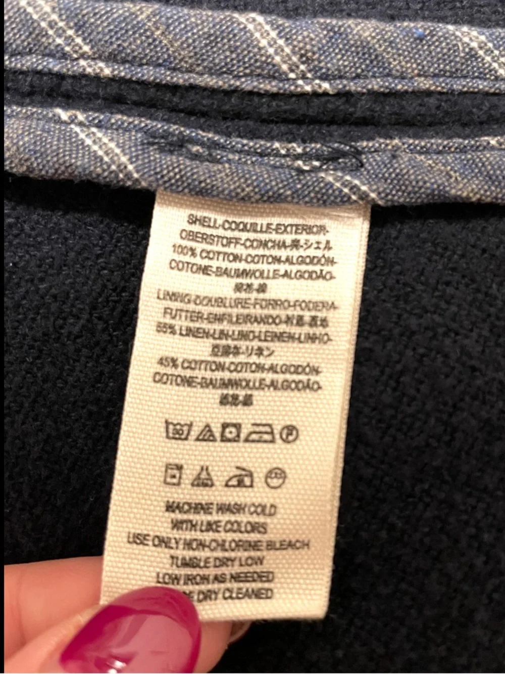 Free People Navy Blue Pea Coat Women XS Single Breasted Two Button Long Sleeve